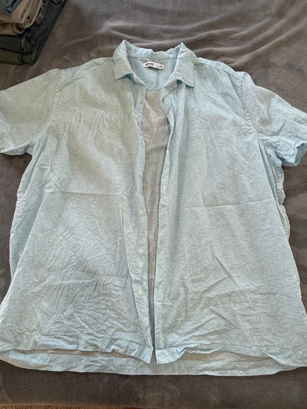 Men's Short Sleeve Button Down, Sonoma, Light Blue XL